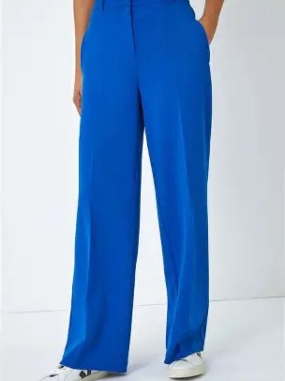 SIZE:2X SHERRY TAYLOR ROYAL BLUE WIDE LEG TROUSERS